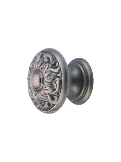 Corinthian Cabinet Knob - 1 3/8 inch Diameter in Michelangelo Bronze.